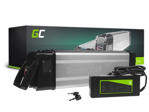 Green Cell Elektromos Kerékpár Akkumulátor 36V 15Ah 540Wh Silverfish Ebike 4 Pin számára Zündapp, Hitway, Vivi, Fafrees Töltővel