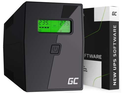 Green Cell Szünetmentes Tápegység UPS 600VA 360W LCD Kijelzővel + Új Alkalmazás