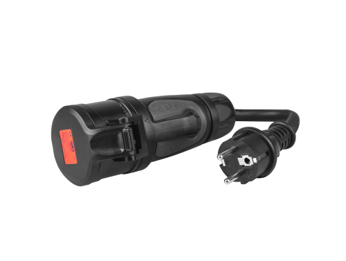 Green Cell Adapter piros 16A 400V CEE csatlakozós 5 pólusú aljzatról Schuko 230V dugaszra IP44 3x2,5 mm2