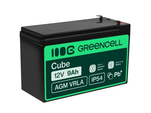 Green Cell® Batterie AGM 12V 9Ah Ólomakku szünetmentes energiatároló akku UPS-ben vészüzemi rendszerek