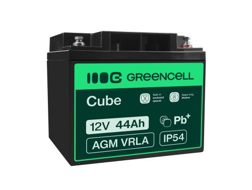 Green Cell® Batterie AGM 12V 44Ah Ólomakku szünetmentes energiatároló akku hajó kaszálógép robogó